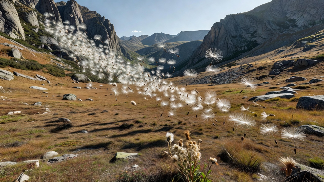 How Prevailing Breezes Redistribute Seeds Across the Floor of Secluded Mountain Depressions